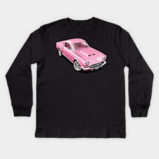 Pink Classic Barbie Car Kids Long Sleeve T-Shirt